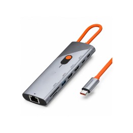Type-c Hub Pd 100W Hdmı 4K 60Hz Gigabit Lan Kart Okuyucu 9 Port 5 Gbps Gri HDX7879