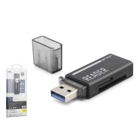 USB Type-C 3.2 Gen1 Kart Okuyucu SD MicroSD 5 Gbps Siyah C306