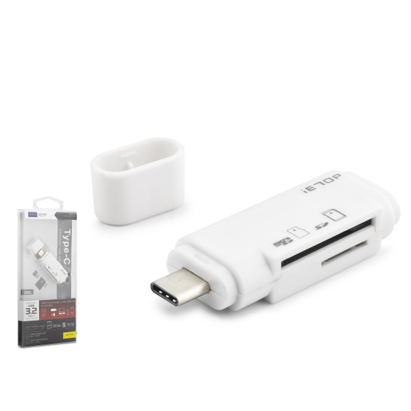 Type-c 3.2 Gen1 Kart Okuyucu Sd Microsd 5 Gbps Beyaz TC301