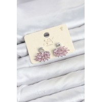 Pembe Zirkon Taşlı Gümüş Swan Kuğu Model Kadın Küpe TJ-BKP11941