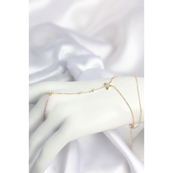 Gold Renk Yıldız Model Pirinç Kadın Şahmeran TJ-SN801