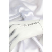 Gümüş Renk Zirkon Taşlı Sıralı Kutup Yıldızı Model Şahmeran TJ-SN806