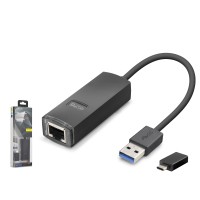 Usb 3.1 Usb Type-c Gen1 Ethernet Adaptör Gigabit Siyah LAN03