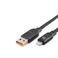 Usb Lightning Şarj Ve Data Kablosu 35W 1 M Örgülü Siyah ND1152