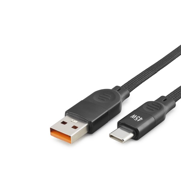 Usb Type-c Şarj Ve Data Kablosu 45W 1 M Örgülü Siyah ND1102