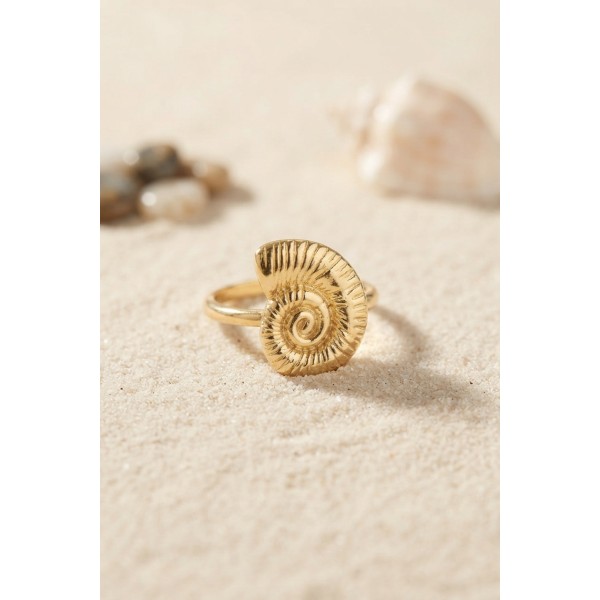 Nautilus Tasarım Gold Renk Kadın Yüzük TJ-BYK4213