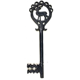 Geyik Figürlü Dekoratif Anahtar 250x80 mm - Büyük Boy Vintage Rustik Mobilya Sandık Aksesuar Süs