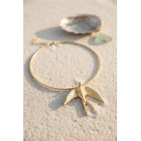 Kırlangıç Model Gold Renk Choker Kadın Kolye TJ-BKO11151