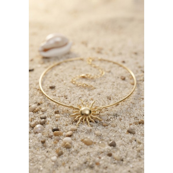 Güneş Model Gold Renk Choker Kadın Kolye TJ-BKO11152