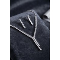 Arpa Zirkon Taşlı Su Yolu Kolye ve Küpe Set TJ-BKO11156
