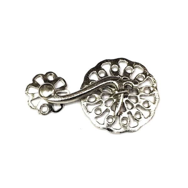 Nikel 50 Adet Zamak Çengel Kilit 56x33 mm - Yuvarlak, Karşılıklı Mobilya, Dolap, Sandık, Kutu, Kapak Çengel Kilidi