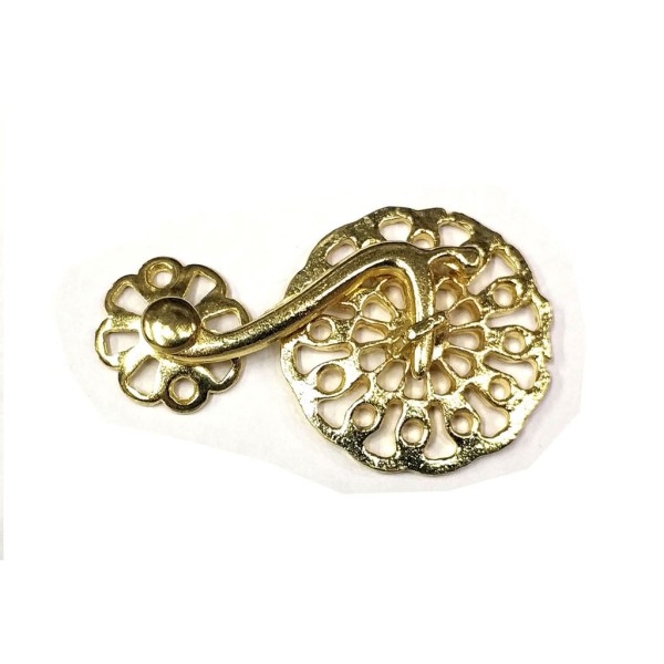 Sarı 50 Adet Zamak Çengel Kilit 56x33 mm - Yuvarlak, Karşılıklı Mobilya, Dolap, Sandık, Kutu, Kapak Çengel Kilidi