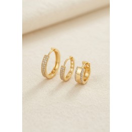 3 lü Set Gold Renk Halka Model Küpe TJ-BKP11956