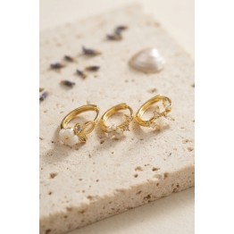 3 lü Set Çiçek Model Gold Renk Kadın Küpe TJ-BKP11960