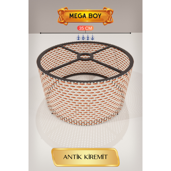 Antik Kiremit Lambader Başlığı 35 CM Mega Boy