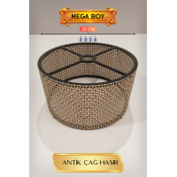 Antik Çağ Hasır Lambader Başlığı 35 CM Mega Boy