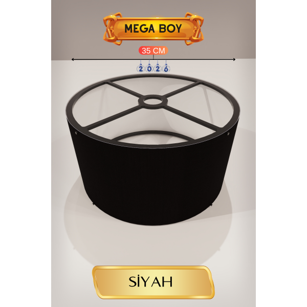 Siyah Lambader Başlığı 35 CM Mega Boy