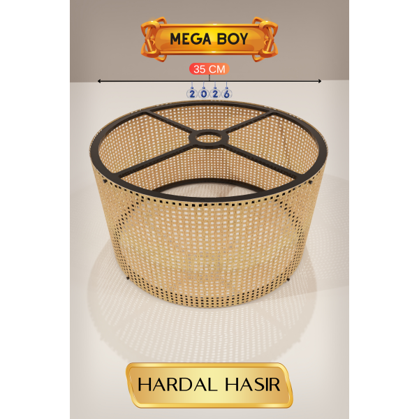 Hardal Hasır Lambader Başlığı 35 CM Mega Boy