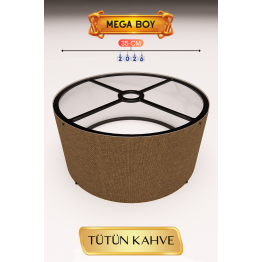 Tütün Kahve Lambader Başlığı 35 CM Mega Boy
