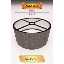 Koyu Gri Lambader Başlığı 35 CM Mega Boy