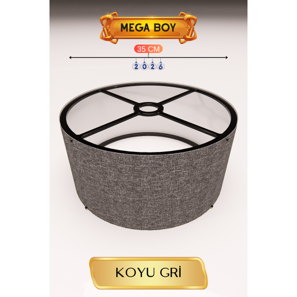 Koyu Gri Lambader Başlığı 35 CM Mega Boy