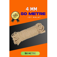 4 MM 50 Metre Jüt Halat Dekoratif Hasır İp Urgan Süs