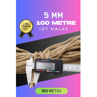 5 MM 100 Metre Jüt Halat Dekoratif Hasır İp Urgan Süs