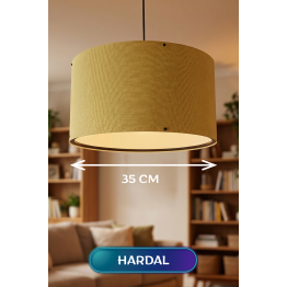 Hardal Kumaş Başlıklı Sarkıt Avize 35 CM