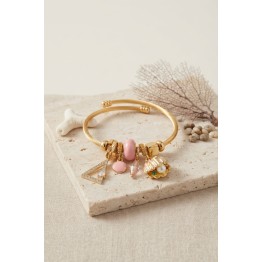 Pembe Deniz Kabuğu Model Gold Renk Charmlı Bileklik TJ-BB8676