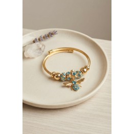 Mavi Arı Model Gold Renk Charm Bileklik TJ-BB8687