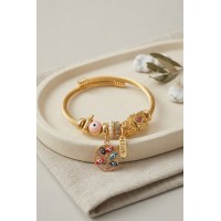 Pembe Nazar Detaylı Ağaç Charmlı Bileklik TJ-BB8703