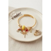 Gökkuşağı ve Sarı Palmiye Charmlı Bileklik TJ-BB8715