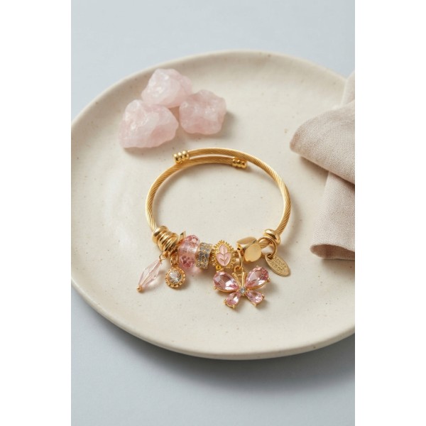 Pembe Model Charmlı Bileklik TJ-BB8744