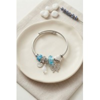 Taşlı ve Mavi Charmlı Bileklik TJ-BB8797