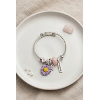 Mor Papatya Charmlı Bileklik TJ-BB8822