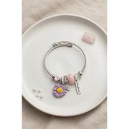 Mor Papatya Charmlı Bileklik TJ-BB8822