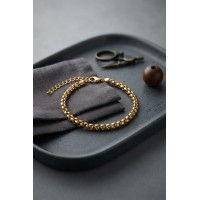 316L Çelik Gold Renk Box Zincir Model Erkek Bileklik TJ-EB3811