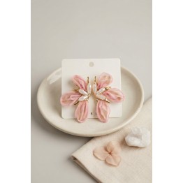 Pembe Renk Orkide Model Organze Küpe TJ-BKP11988