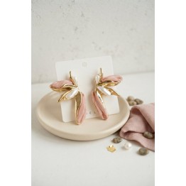 Pembe Renk Lotus Yaprak Model Kadın Küpe TJ-BKP11995