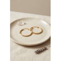 316L Çelik Gold Renk 28 mm Halka Küpe TJ-BKP12006