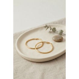 316L Çelik Gold Renk 36 mm Halka Küpe TJ-BKP12007
