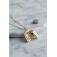 316L Çelik Zincir Gold Renk Damla Tomurcuk Model Kolye TJ-BKO11182