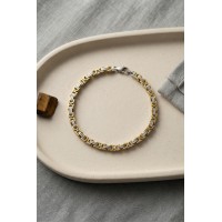 316L Çelik Gold ve Gümüş Kral Zincir Model Erkek Bileklik TJ-EB3812