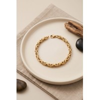 316L Çelik Gold Renk Kral Zincir Model Erkek Bileklik TJ-EB3814