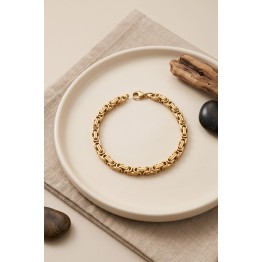 316L Çelik Gold Renk Kral Zincir Model Erkek Bileklik TJ-EB3814