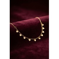 Gold Pirinç Kalp Model Kadın Kolye TJ-BKO11250