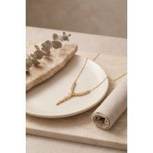 Pirinç Gold Renk Zirkon Taşlı Yılan Model Kadın Kolye TJ-BKO11263