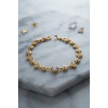 Gold Renk Celestial Yıldız ve Hilal Model Kadın Bileklik TJ-BB8902