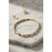 Gold Renk Kemik Model Zirkon Taşlı Kadın Bileklik TJ-BB8905