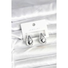 Gümüş Renk Damla Küpe 24 mm TJ-BKP12196